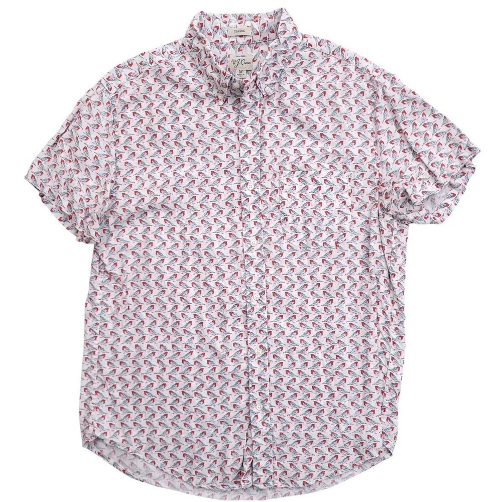 J.Crew Linen Bird Print Shirt Medium